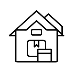 home delivery icon, home delivery line art - simple line art of home delivery, perfect for home delivery logos and icons