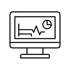 hospital bed monitor icon, hospital bed monitor line art - simple line art of hospital bed monitor, perfect for hospital bed monitor logos and icons