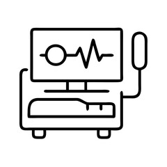hospital bed monitor icon, hospital bed monitor line art - simple line art of hospital bed monitor, perfect for hospital bed monitor logos and icons