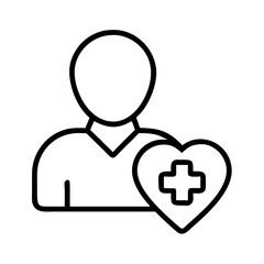 hospital volunteer icon, hospital volunteer line art - simple line art of hospital volunteer, perfect for hospital volunteer logos and icons