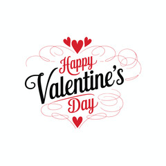Valentines Day elegant hand text banner.