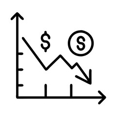 inflation rate chart icon, inflation rate chart line art - simple line art of inflation rate chart, perfect for inflation rate chart logos and icons