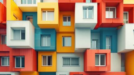 Obraz premium Colorful modern apartment buildings background.