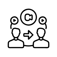 influencer collaboration icon, influencer collaboration line art - simple line art of influencer collaboration, perfect for influencer collaboration logos and icons