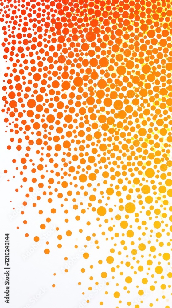 Aufkleber Radiant halftone pattern in vibrant shades of orange and yellow showcasing dynamic texture and depth