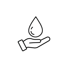 hand and water drop icon save water symbol vector illustration design element