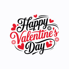 Valentines Day elegant hand text banner.