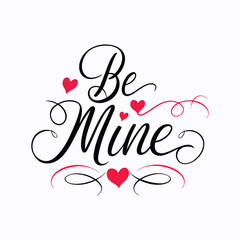 Valentines Day elegant hand text banner.