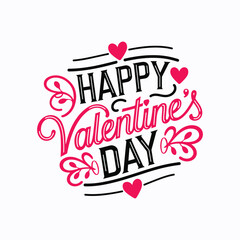 Valentines Day elegant hand text banner.