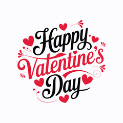 Valentines Day elegant hand text banner.