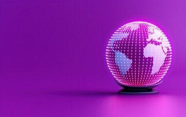 Illuminated globe with a modern design, symbolizing global connectivity and innovation.