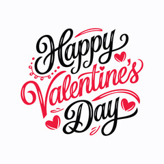 Valentines Day elegant hand text banner.
