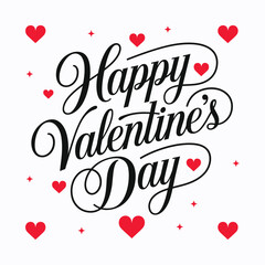 Valentines Day elegant hand text banner.