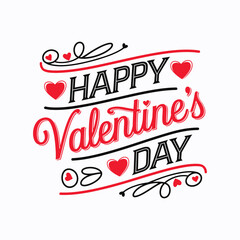 Valentines Day elegant hand text banner.