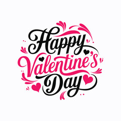 Valentines Day elegant hand text banner.