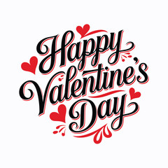 Valentines Day elegant hand text banner.
