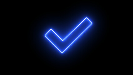 Glowing Green checkmark neon icon symbol isolated.Tick symbol in green color, vector illustration. Success symbol for website computer and mobile.  © MdSumon