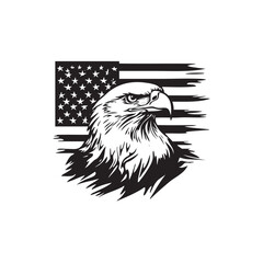 american eagle with flag