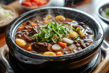 Black Bean Stew on the table