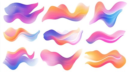 Collection of Colorful Abstract Fluid Wave Backgrounds