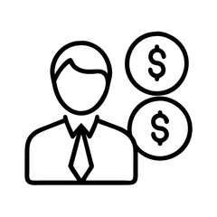 investment banker icon, investment banker line art - simple line art of investment banker, perfect for investment banker logos and icons
