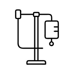 iv stand icon, iv stand line art - simple line art of iv stand, perfect for iv stand logos and icons