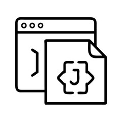 javascript icon, javascript line art - simple line art of javascript, perfect for javascript logos and icons