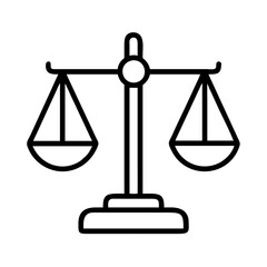 justice scales icon, justice scales line art - simple line art of justice scales, perfect for justice scales logos and icons