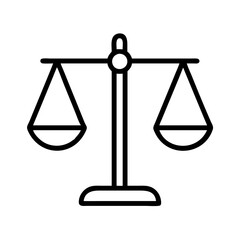 justice scales icon, justice scales line art - simple line art of justice scales, perfect for justice scales logos and icons