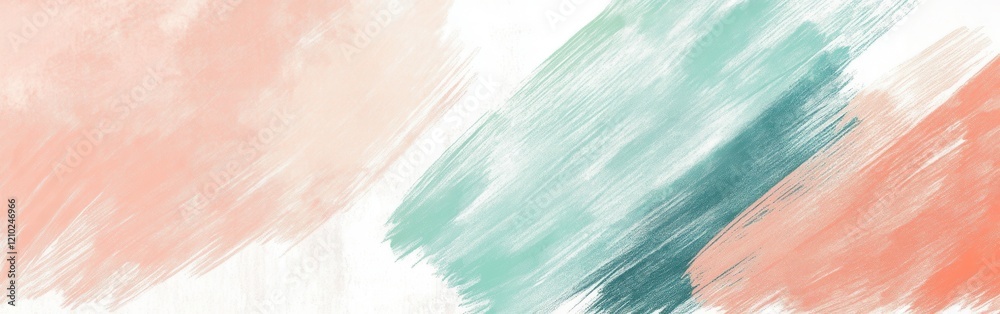 Poster Artwork featuring gentle pastel brush strokes on a soft white background, creating a serene and calming atmosphere for artistic expression