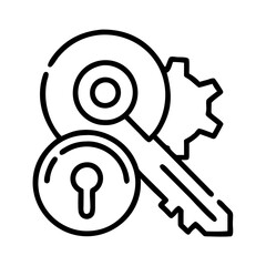 key management icon, key management line art - simple line art of key management, perfect for key management logos and icons