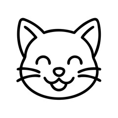 kitten icon, kitten line art - simple line art of kitten, perfect for kitten logos and icons
