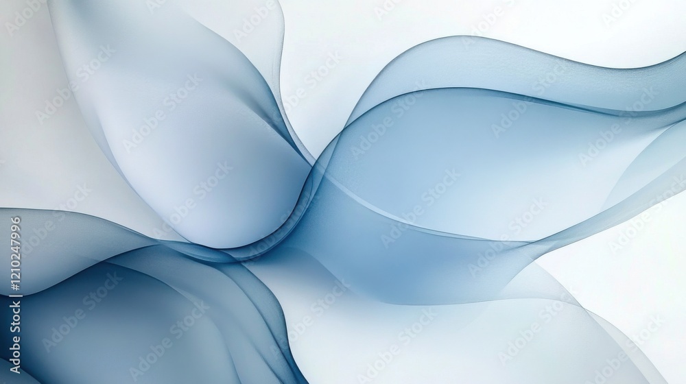 Poster swirling pastel gray and blue strokes create a soothing visual experience in soft textures and color
