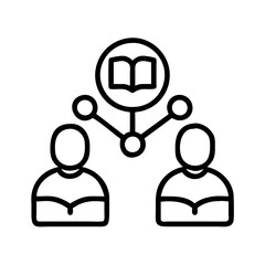knowledge sharing icon, knowledge sharing line art - simple line art of knowledge sharing, perfect for knowledge sharing logos and icons