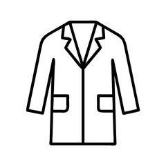 lab coat icon, lab coat line art - simple line art of lab coat, perfect for lab coat logos and icons