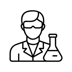 lab technician icon, lab technician line art - simple line art of lab technician, perfect for lab technician logos and icons