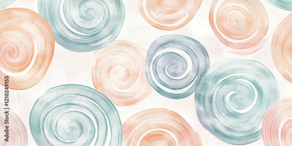 Aufkleber textured pattern with swirling shapes in pastel colors on a light background for a soft, calming aes