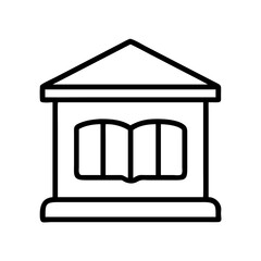 library icon, library line art - simple line art of library, perfect for library logos and icons