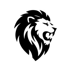 Fototapeta premium Royal heraldic lions. Black silhouette of rampant lion and griffins for logo or coat of arms. Premium wild animal crest symbols. 