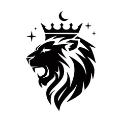 Royal heraldic lions. Black silhouette of rampant lion and griffins for logo or coat of arms. Premium wild animal crest symbols.	
