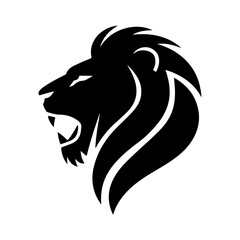 Royal heraldic lions. Black silhouette of rampant lion and griffins for logo or coat of arms. Premium wild animal crest symbols.	
