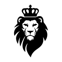 Royal heraldic lions. Black silhouette of rampant lion and griffins for logo or coat of arms. Premium wild animal crest symbols.	
