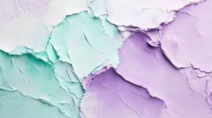 Elegant lavender and mint palette showcasing beautiful torn blotches of color in textured layers
