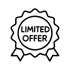 limited offer badge icon, limited offer badge line art - simple line art of limited offer badge, perfect for limited offer badge logos and icons