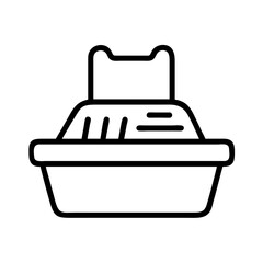 litter box icon, litter box line art - simple line art of litter box, perfect for litter box logos and icons