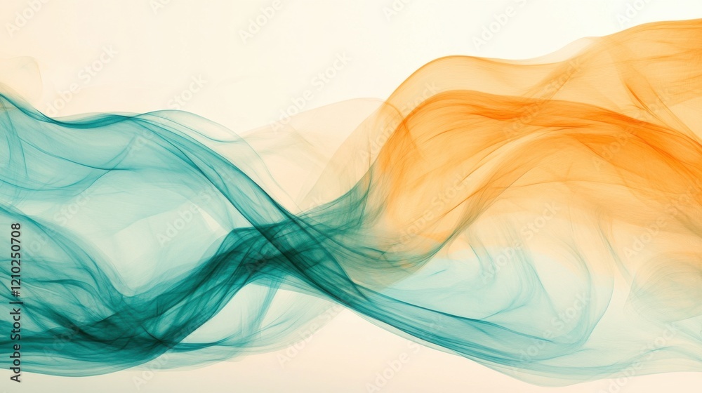 Poster Abstract pencil strokes create a gradient of soft colors blending seamlessly in dynamic motion