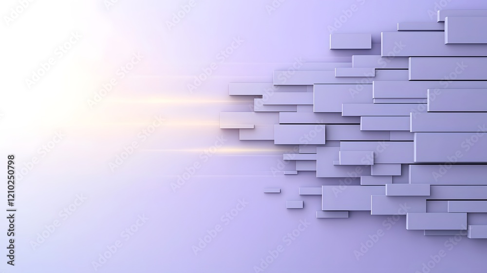 Poster Elegant and serene purple gradient background with blurred effects featuring delicate light rays and soft shadows for a smooth and captivating abstract design