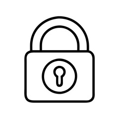 lock icon, lock line art - simple line art of lock, perfect for lock logos and icons