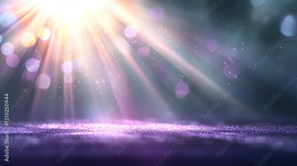 Fototapete captivating rays of soft glowing light in a dreamy abstract purple backdrop creating a mesmerizing a