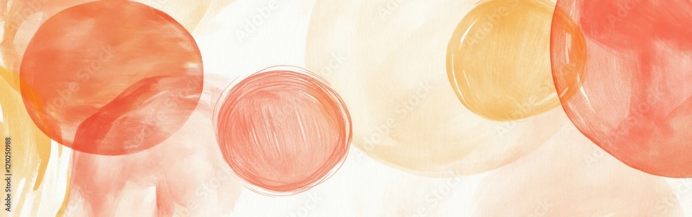 Aufkleber Abstract pencil strokes create vibrant circular patterns in warm tones for an artistic display